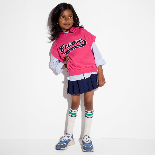 سويت شيرت دون أكمام باللون الوردي للفتيات